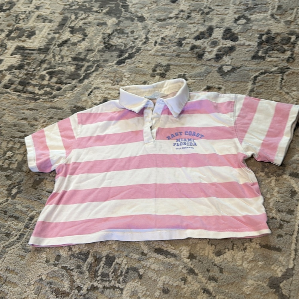 H&M Striped Rugby Polo Top - Picture 4 of 7